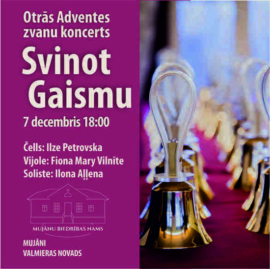 Zvanu ansambļa "SOLI DEO GLORIA" Otrās Adventes koncerts "Svinot Gaismu"