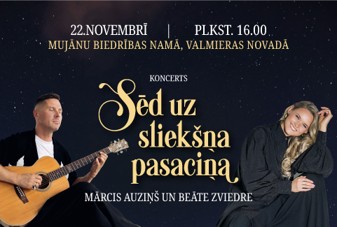 MĀRCIS AUZIŅŠ UN BEĀTE ZVIEDRE DZEJKONCERTĀ "SĒD UZ SIEKŠŅA PASACIŅA"