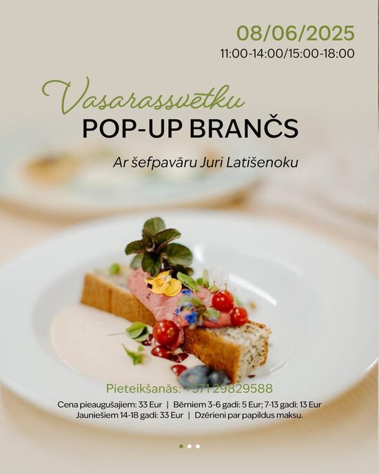 VASARASSVĒTKU POP-UP BRANČS AR ŠEFPAVĀRU JURI LATIŠENOKU